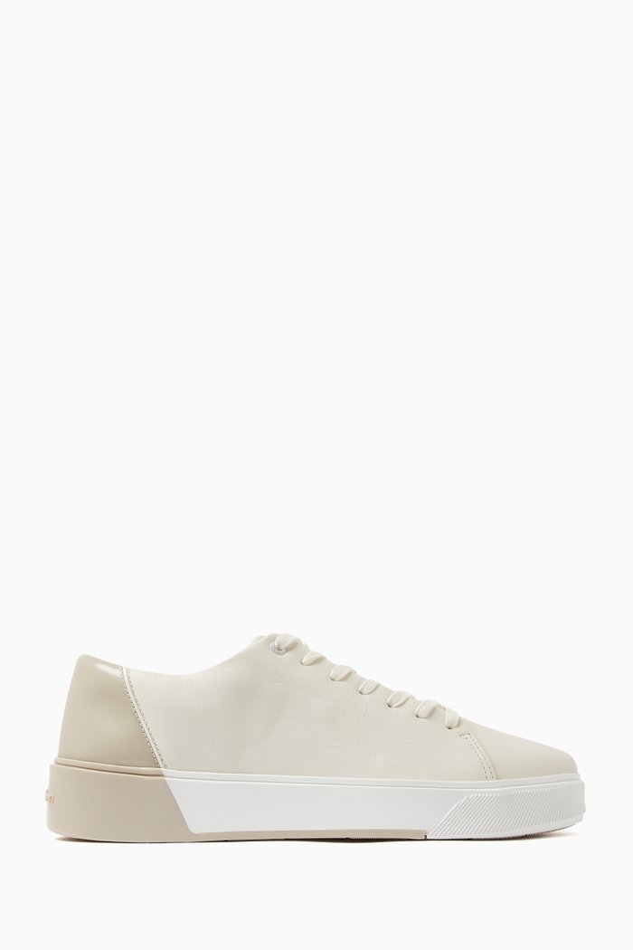 

Colourblock Sneakers in Leather, Neutral