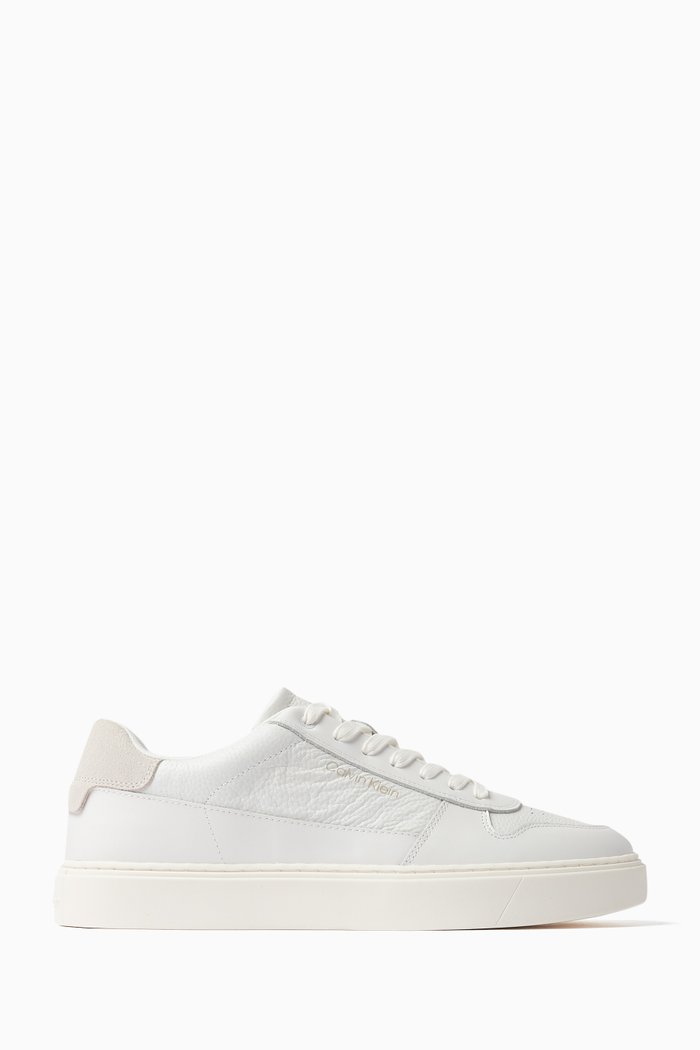 

Low-top Sneakers in Faux Leather, White