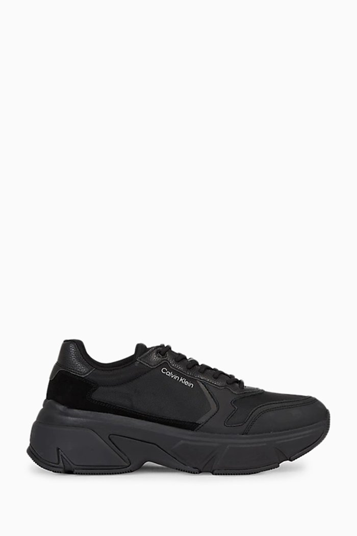 Low-top Sneakers in Leather, Black