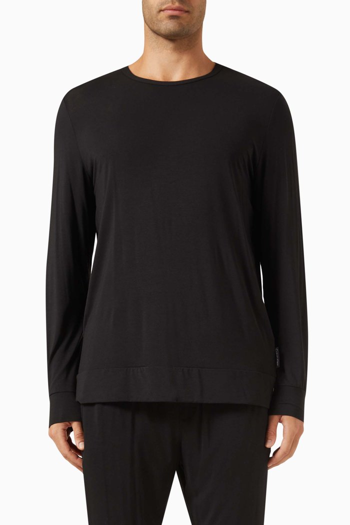 

Ultra Soft Lounge Sweatshirt in Modal-jersey, Black