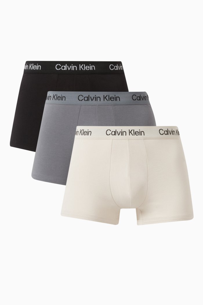

Logo Band Trunks in Cotton, Set of 3, Multicolour