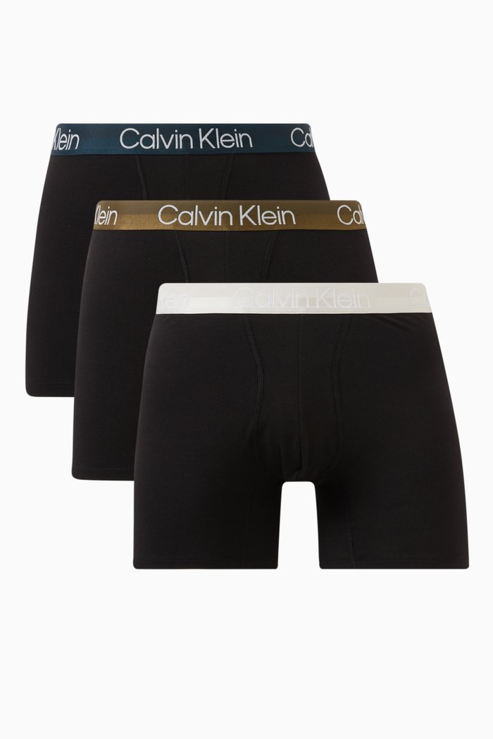 

Logo Boxer Briefs in Cotton, Set of 3, Black