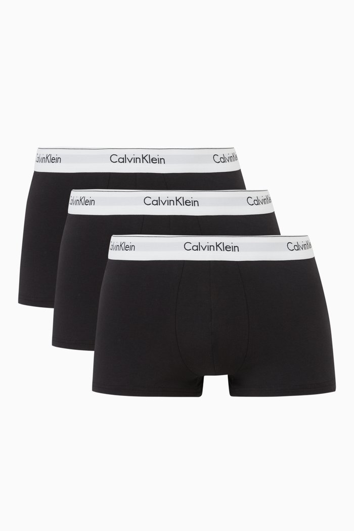 

Low-rise Trunks in Cotton, Set of 3, Black