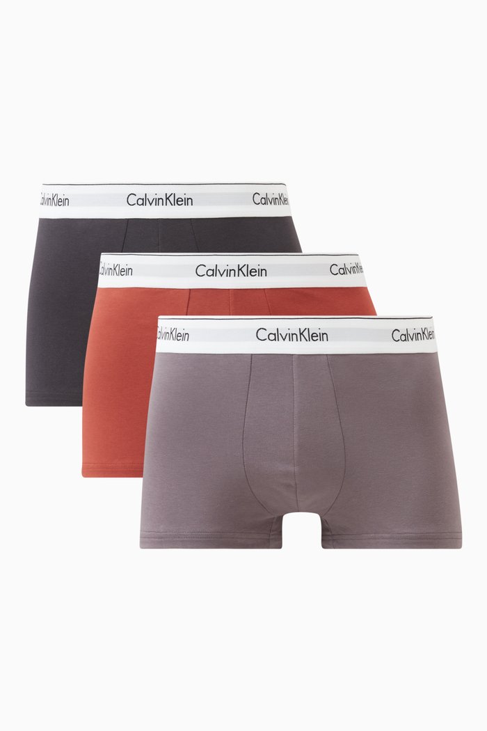 

Logo Trunks in Stretch Cotton Blend, Set of 3, Multicolour