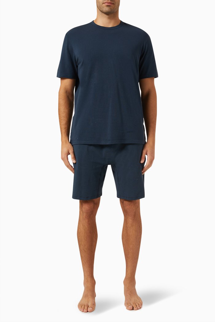 

Pyjama Set in Stretch-cotton, Blue