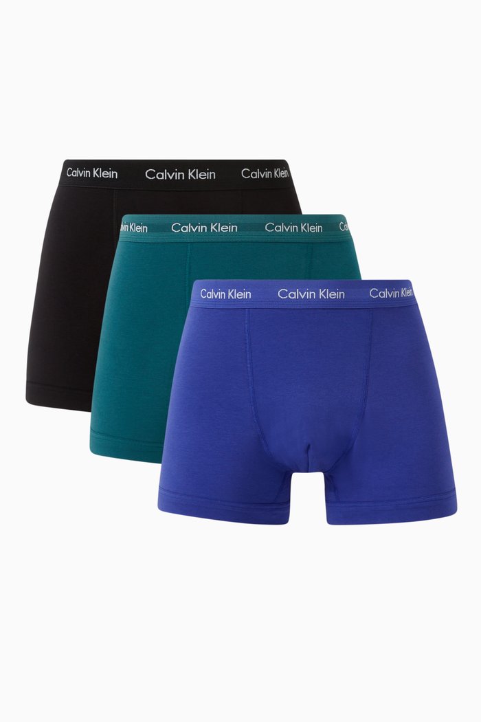 

Logo Trunks in Cotton, Set of 3, Multicolour