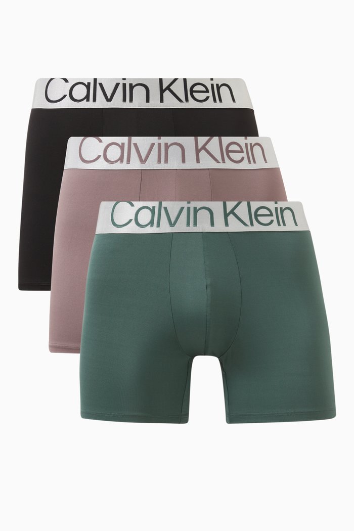 

Logo Waistband Boxer Briefs in Cotton, Set of 3, Multicolour