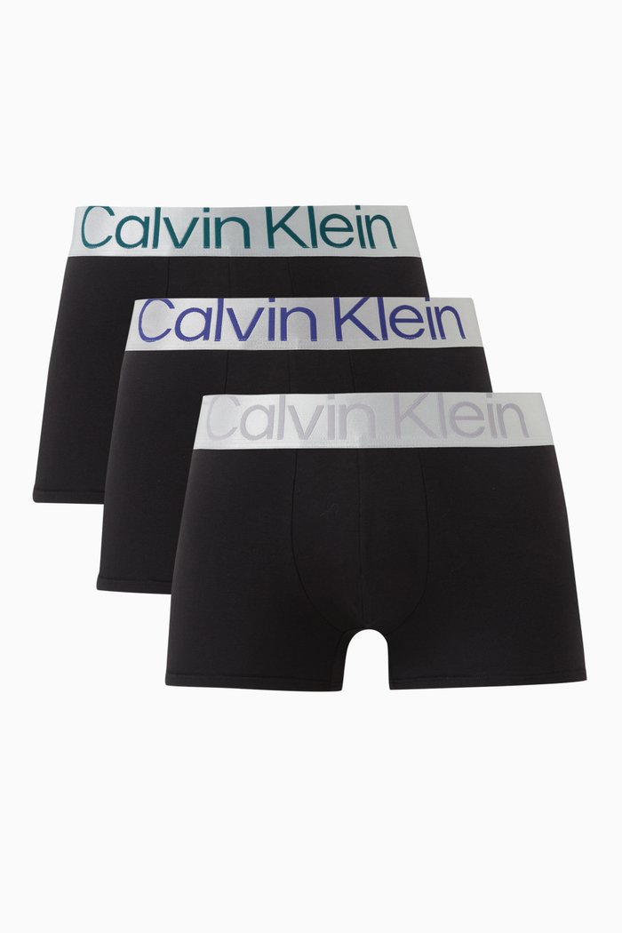 

Logo Trunks in Steel Cotton, Set of 3, Black