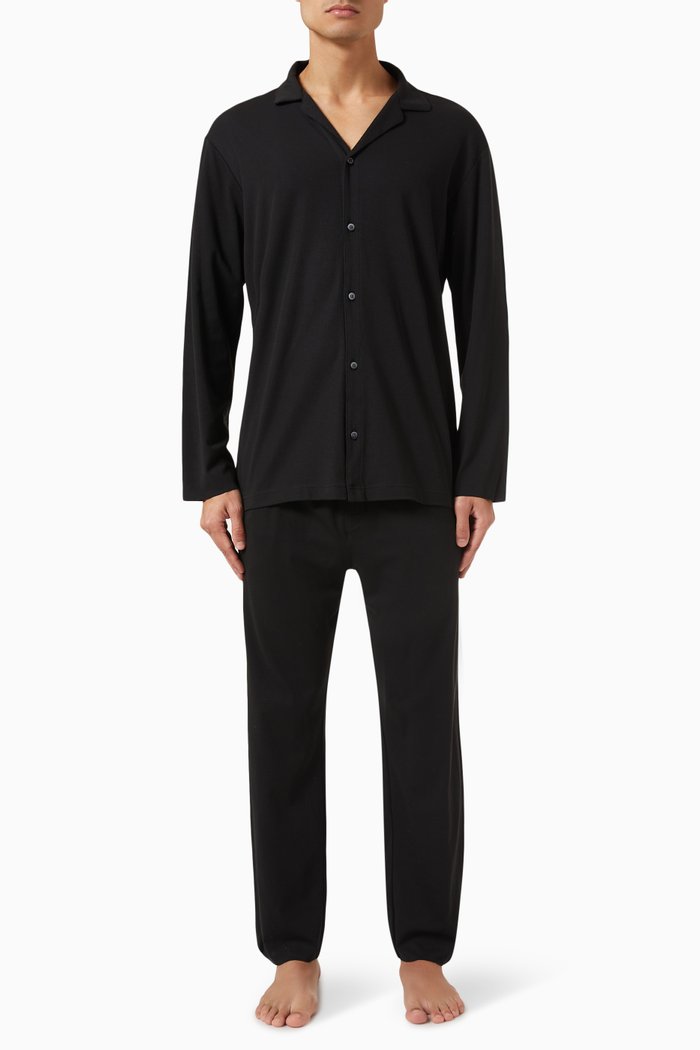 

Pyjama Set in Supima Cotton Blend, Black