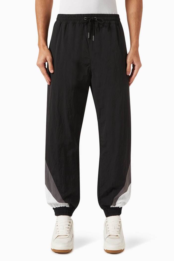 

Colour-blocked Track Pants in Recycled Nylon-poplin, Black