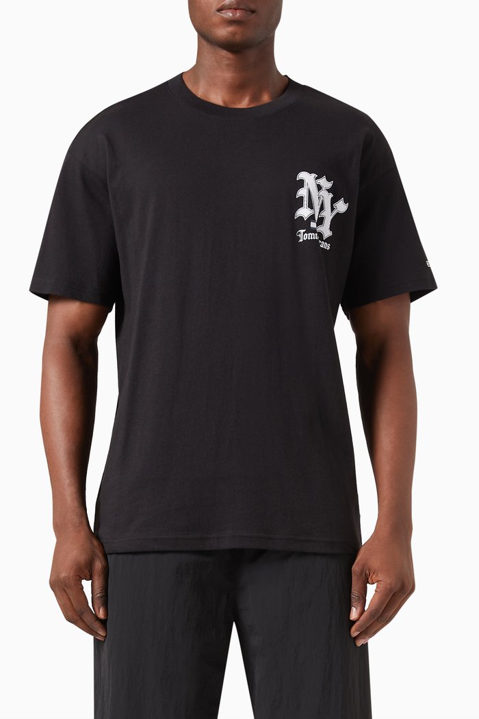 

New York Logo T-shirt in Jersey, Black