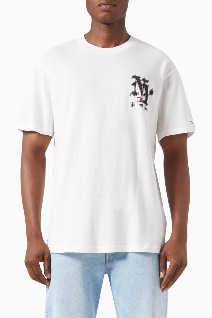 

New York Logo T-shirt in Jersey, White