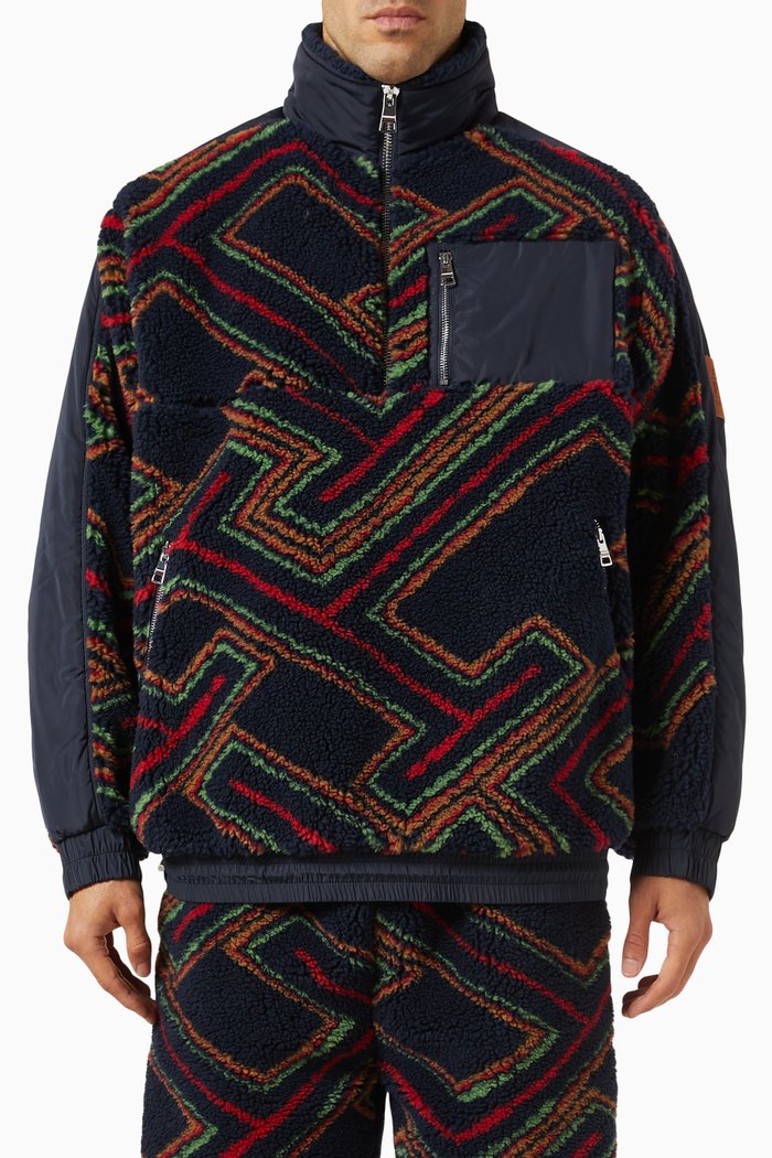 

Quarter Zip Sweatshirt in Polar-fleece, Blue