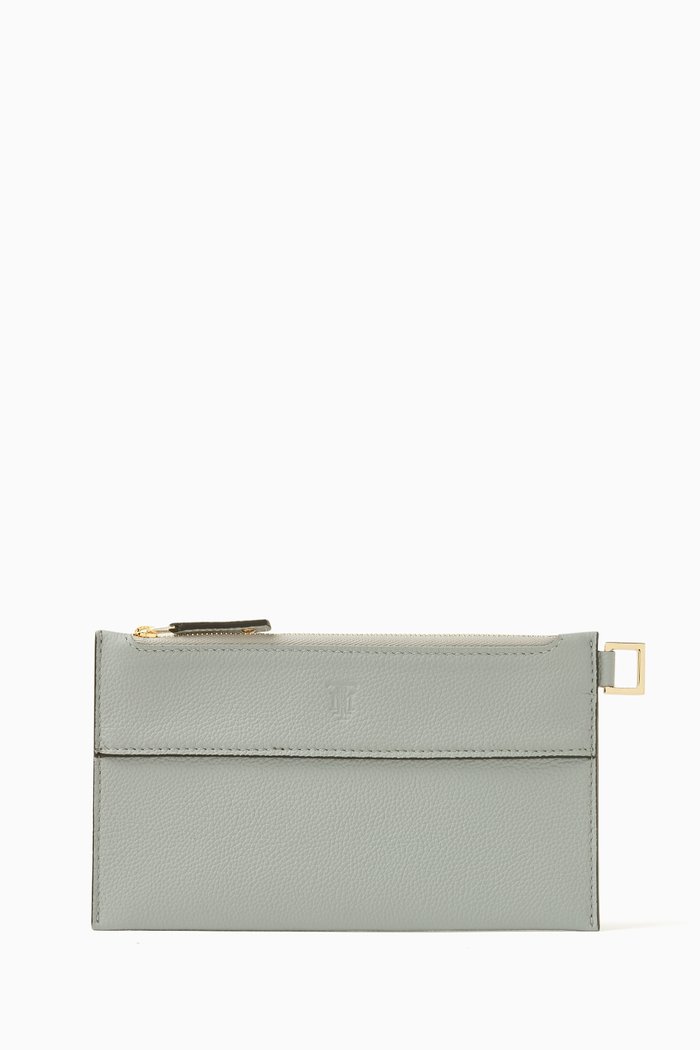Small Nomad Pouch in Leather, Grey