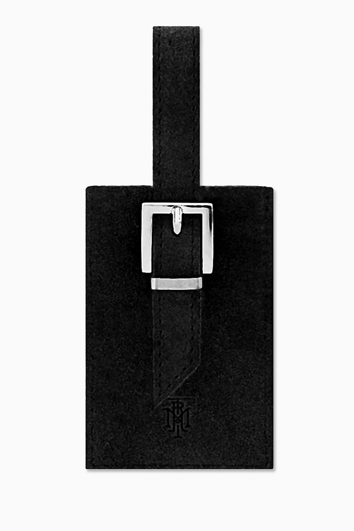 

Luggage Tag in Suede, Black