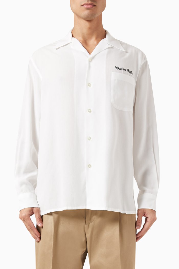 

50's Logo-embroidered Shirt in Lyocell, White