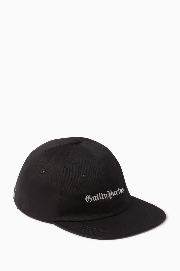 

Embroidered Six-panel Cap, Black
