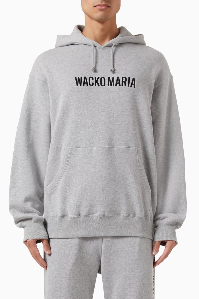 

Logo-embroidered Hoodie in Cotton-knit, Grey