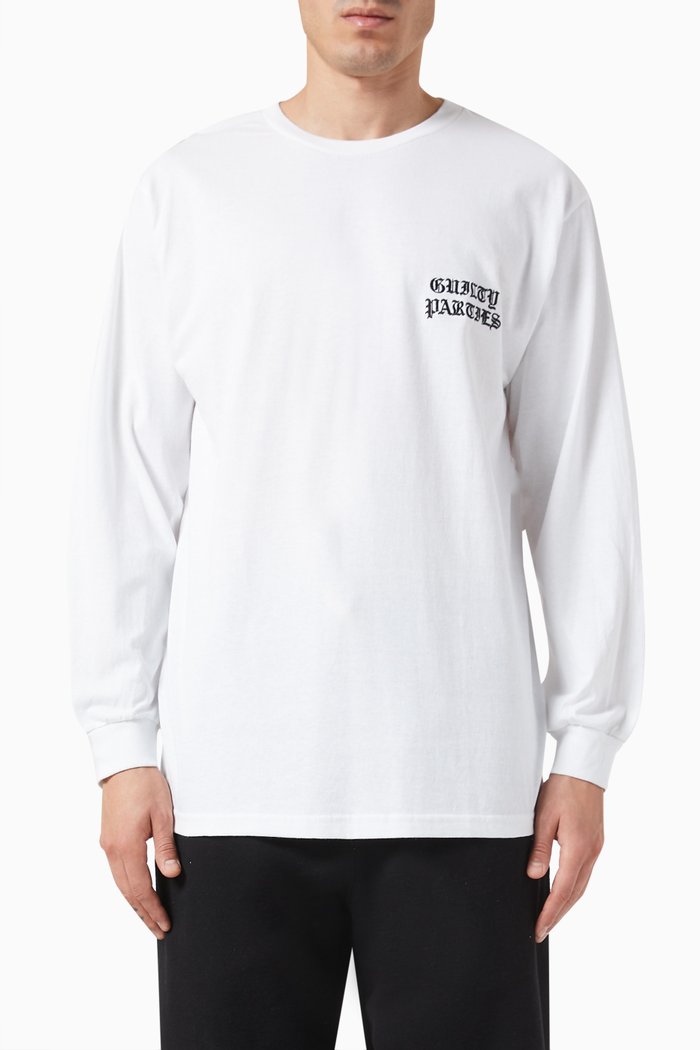 

Logo Long-sleeve T-shirt in Cotton, White