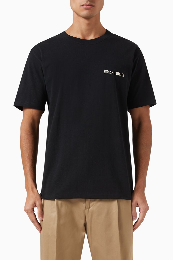 

Logo-embroidered T-shirt in Cotton-knit, Black