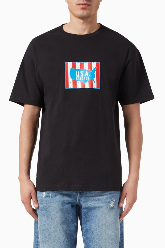 

Graphic-print T-shirt in Cotton, Black