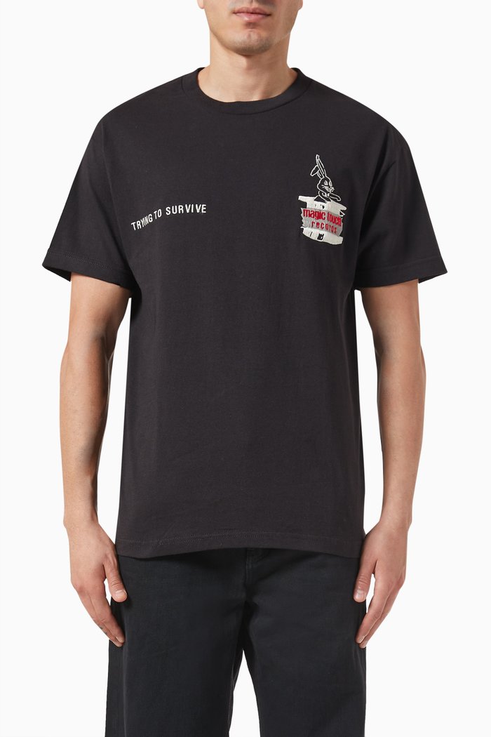

Graphic-print T-shirt in Cotton, Black
