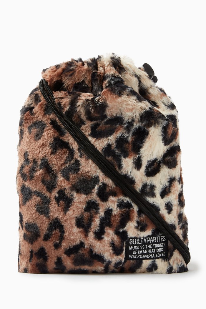 Shoulder Pouch in Faux Fur, Neutral