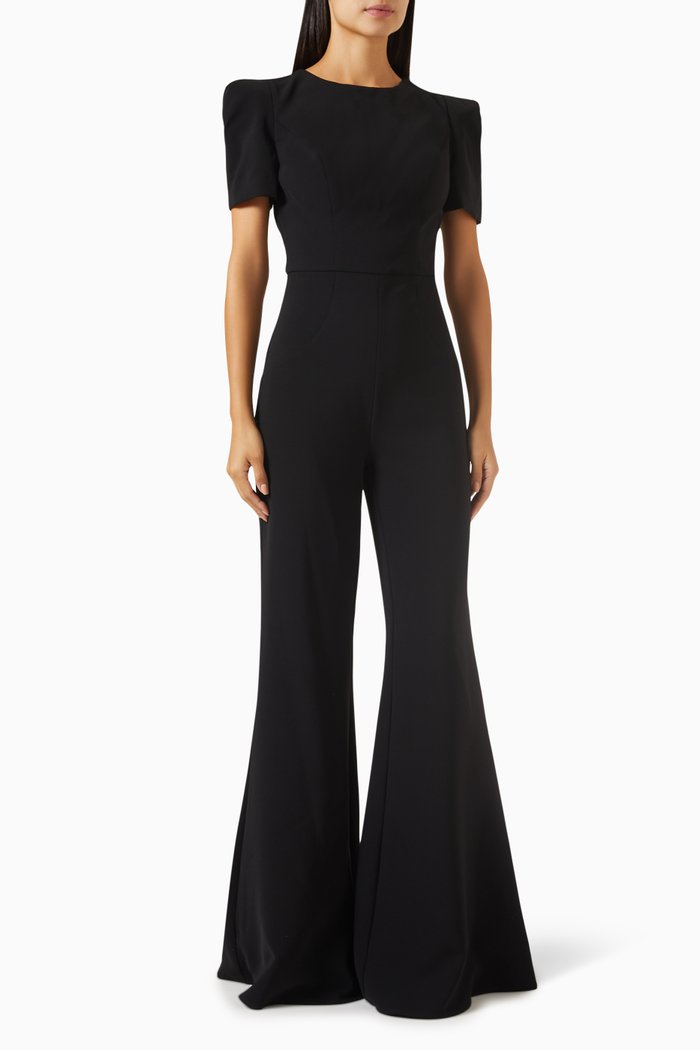 

Structured Shoulder Jumpsuit, Black