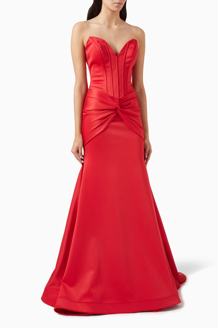 

Strapless Corset Gown, Red