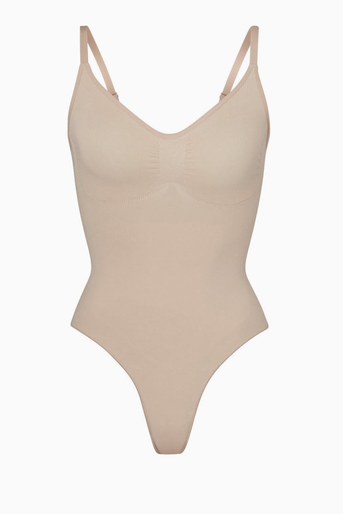 

Seamless Sculpt Thong Bodysuit, Grey