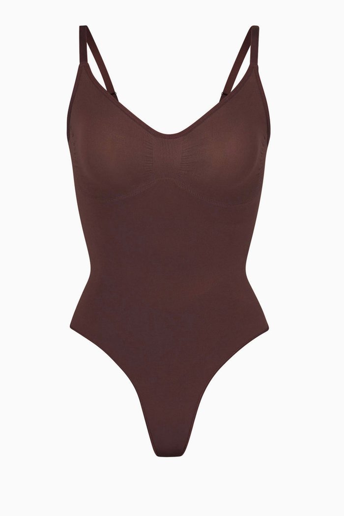 

Seamless Sculpt Thong Bodysuit, Brown