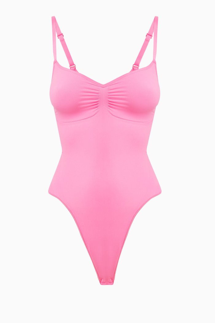 

Seamless Sculpt Thong Bodysuit, Pink