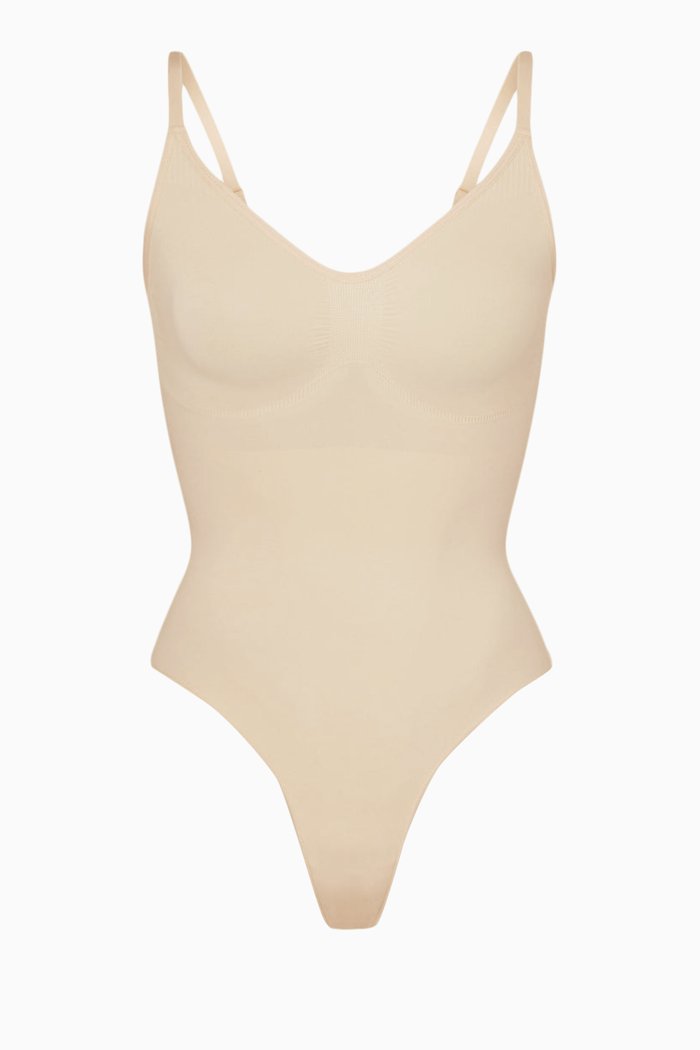 

Seamless Sculpt Thong Bodysuit, Neutral