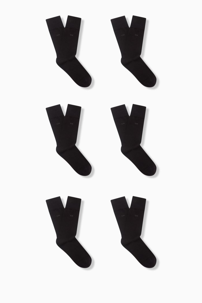 

Carter Crew Socks in Stretch-cotton, Set of 6, Black