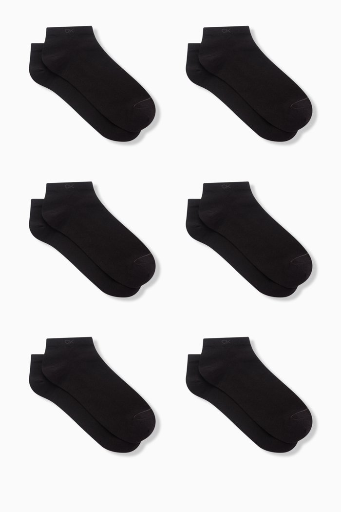 

Thomas Ankle Socks in Stretch-cotton, Set of 6, Black
