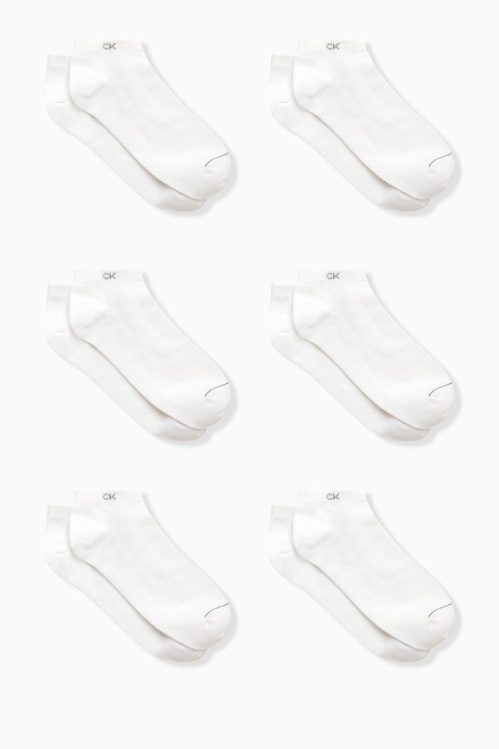 Thomas Ankle Socks in Stretch-cotton, Set of 6, White