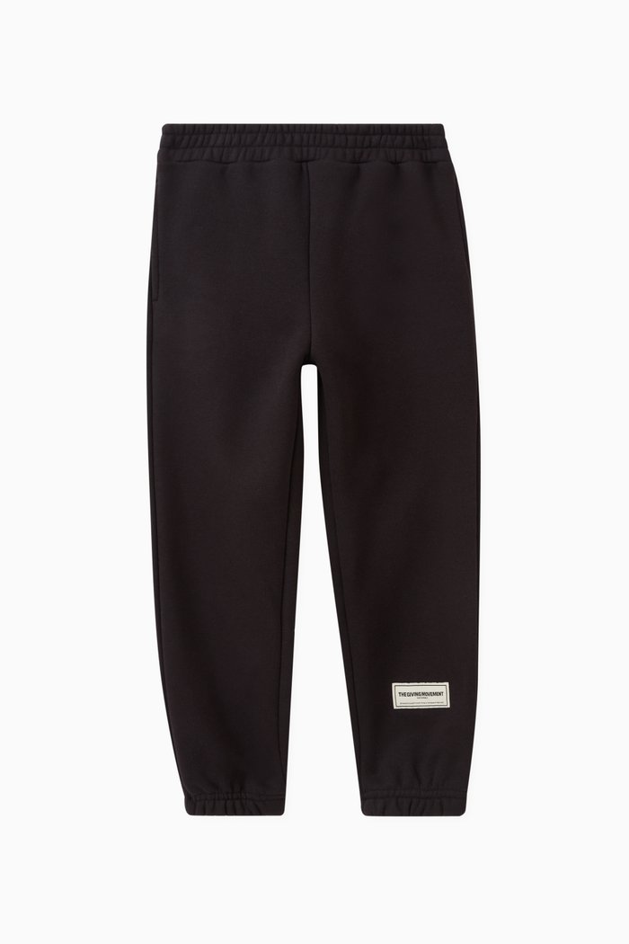 Logo Sweatpants in Organic Cotton, Black