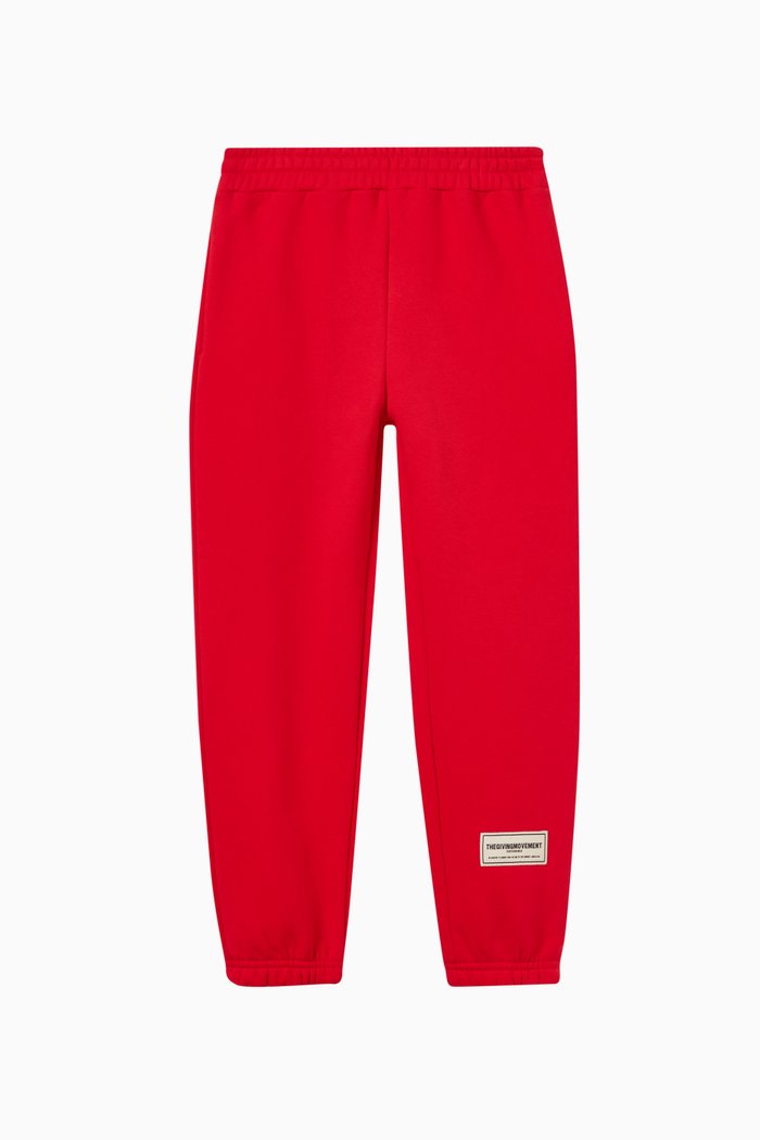 

Logo Sweatpants in Organic Cotton, Red