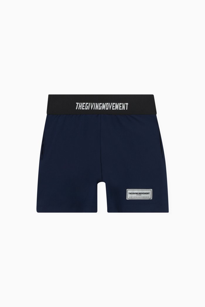 

Logo Tape Biker Shorts in Recycled Softskin100©, Blue