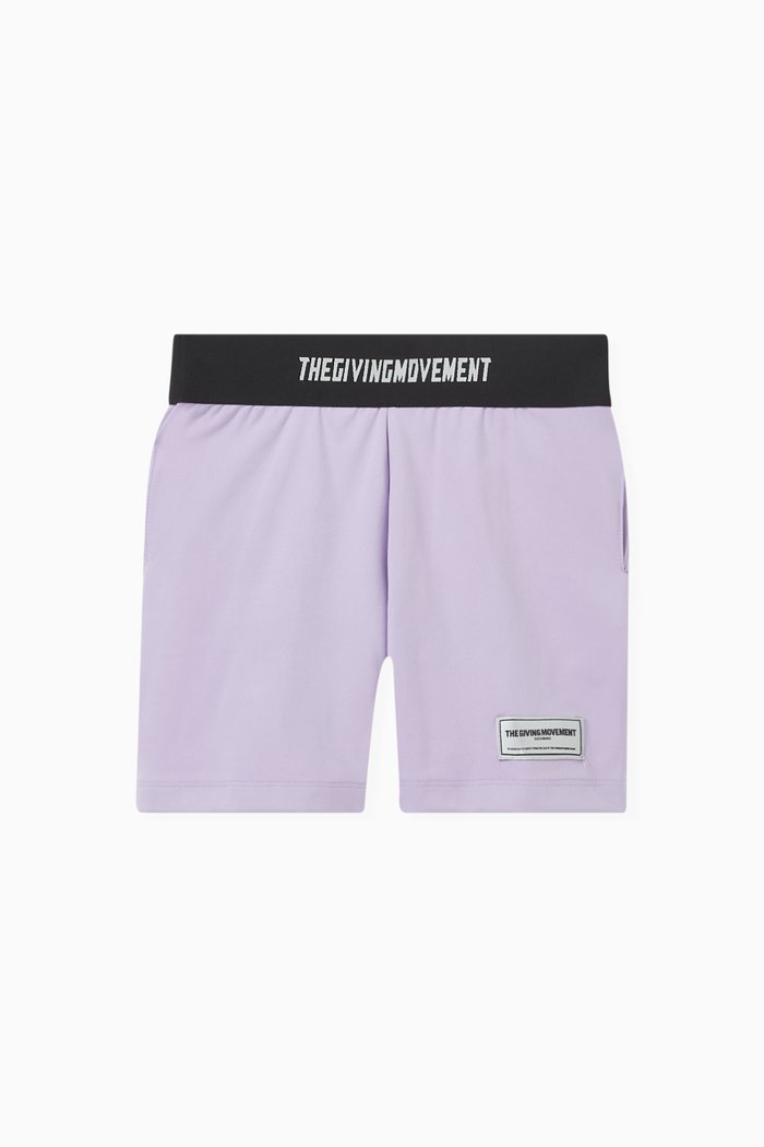 

Logo Tape Biker Shorts in Recycled Softskin100©, Purple