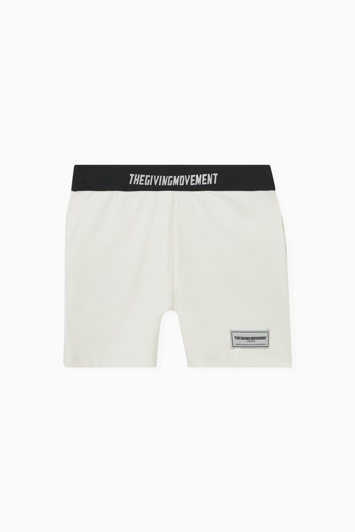 

Logo Tape Biker Shorts in Recycled Softskin100©, Neutral