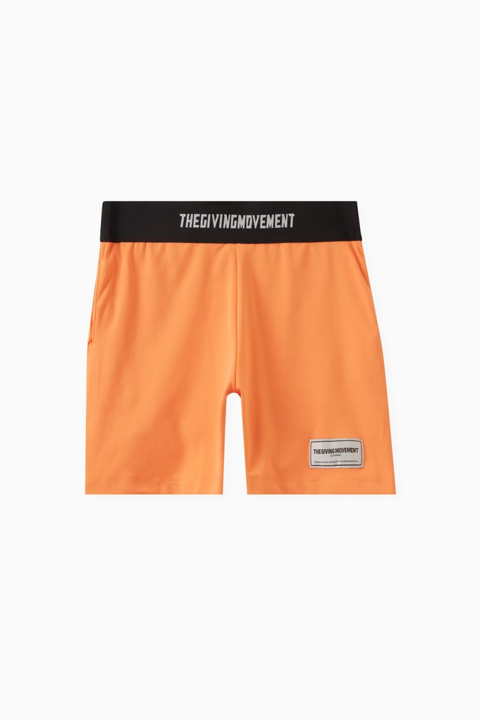 Logo Tape Biker Shorts in Recycled Softskin100©, Orange