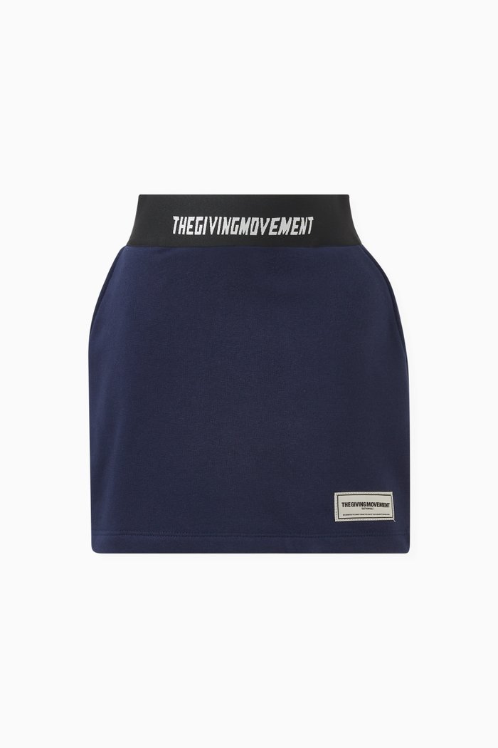 

Logo Tape Skirt in Organic Cotton, Blue