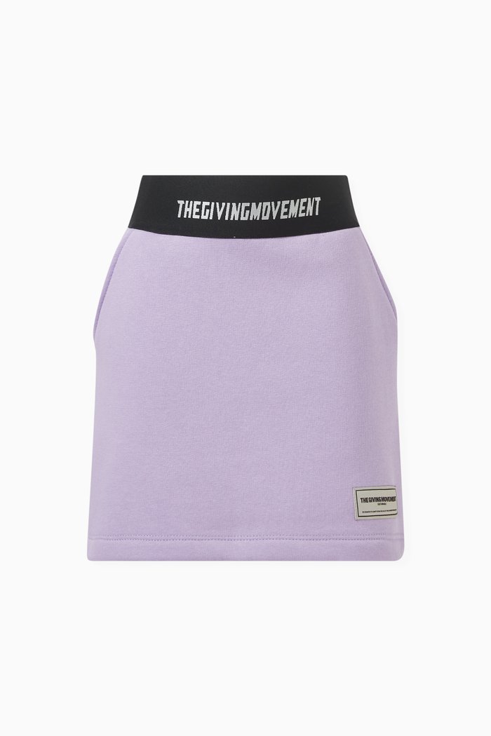 

Logo Tape Skirt in Organic Cotton, Purple