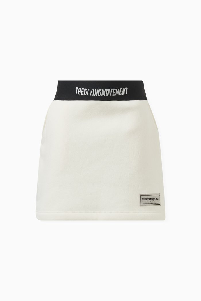 

Logo Tape Skirt in Organic Cotton, Neutral