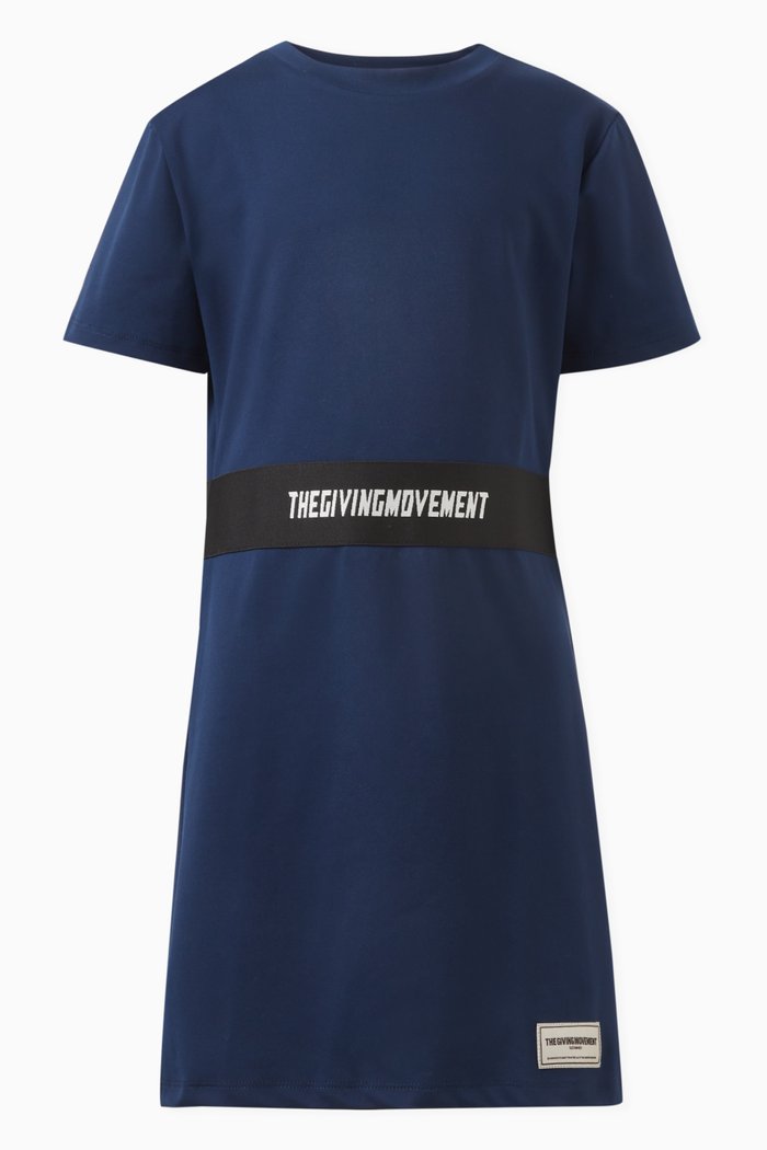 

Logo Tape Dress in Light Softskin100©, Blue