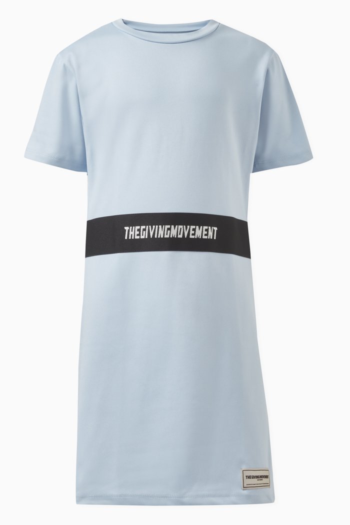 

Logo Tape Dress in Light Softskin100©, Blue