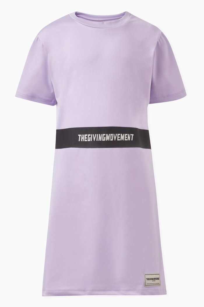 

Logo Tape Dress in Light Softskin100©, Purple