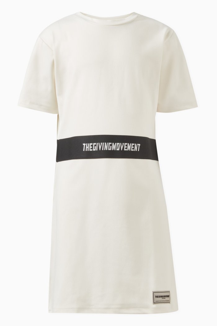 

Logo Tape Dress in Light Softskin100©, Neutral