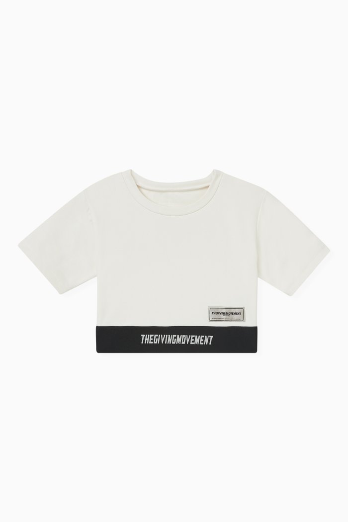 

Logo Tape Crop Top in Light Softskin100©, Neutral